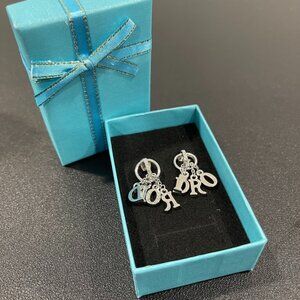 Dior Pierced Dangle Earrings with Crystals (JB1162)